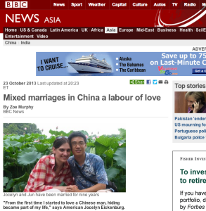 Mixed marriages in China a labour of love