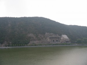 The Longmen Grottoes, seen from a distance