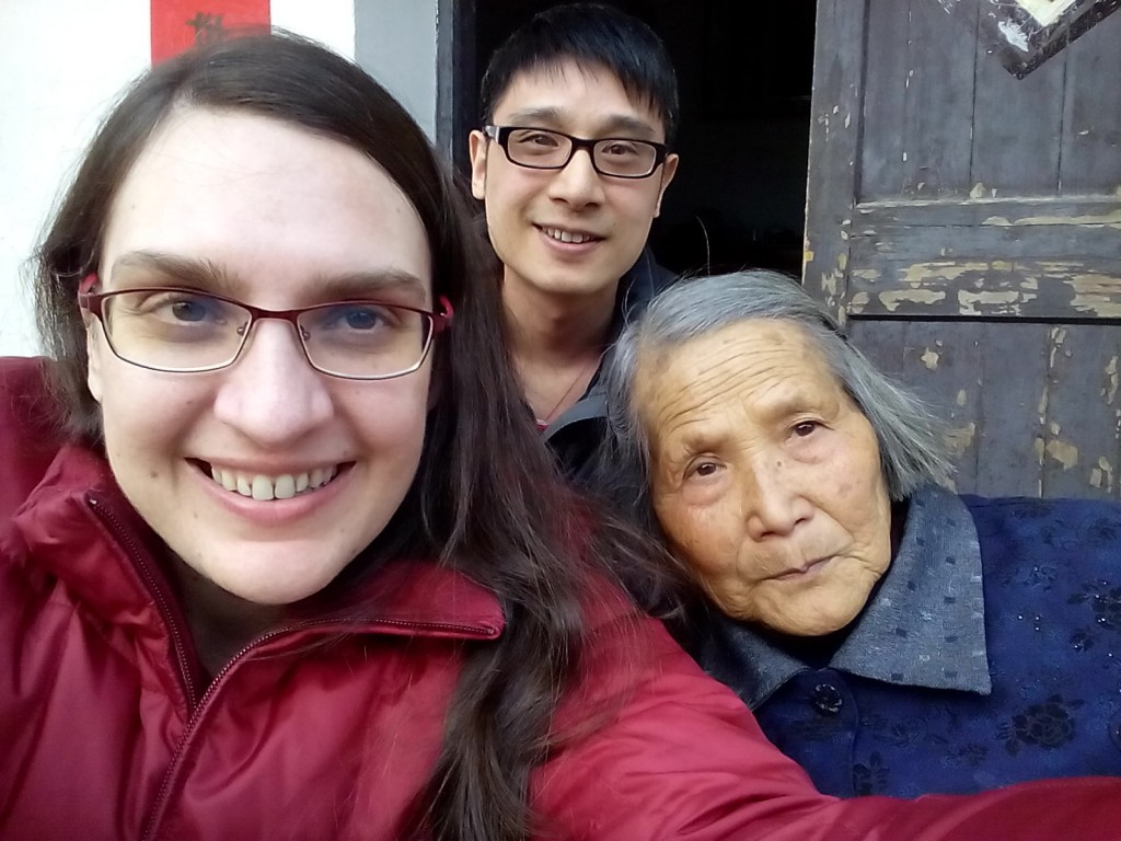First selfie ever with John's grandmother! (We all bust up laughing at how funny we all looked together in this.)